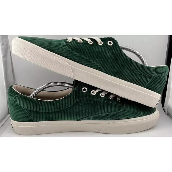Polo Ralph Lauren Keaton Men's Green Corduroy Sneakers Shoes Size 11 Pony Logo - Picture 4 of 8